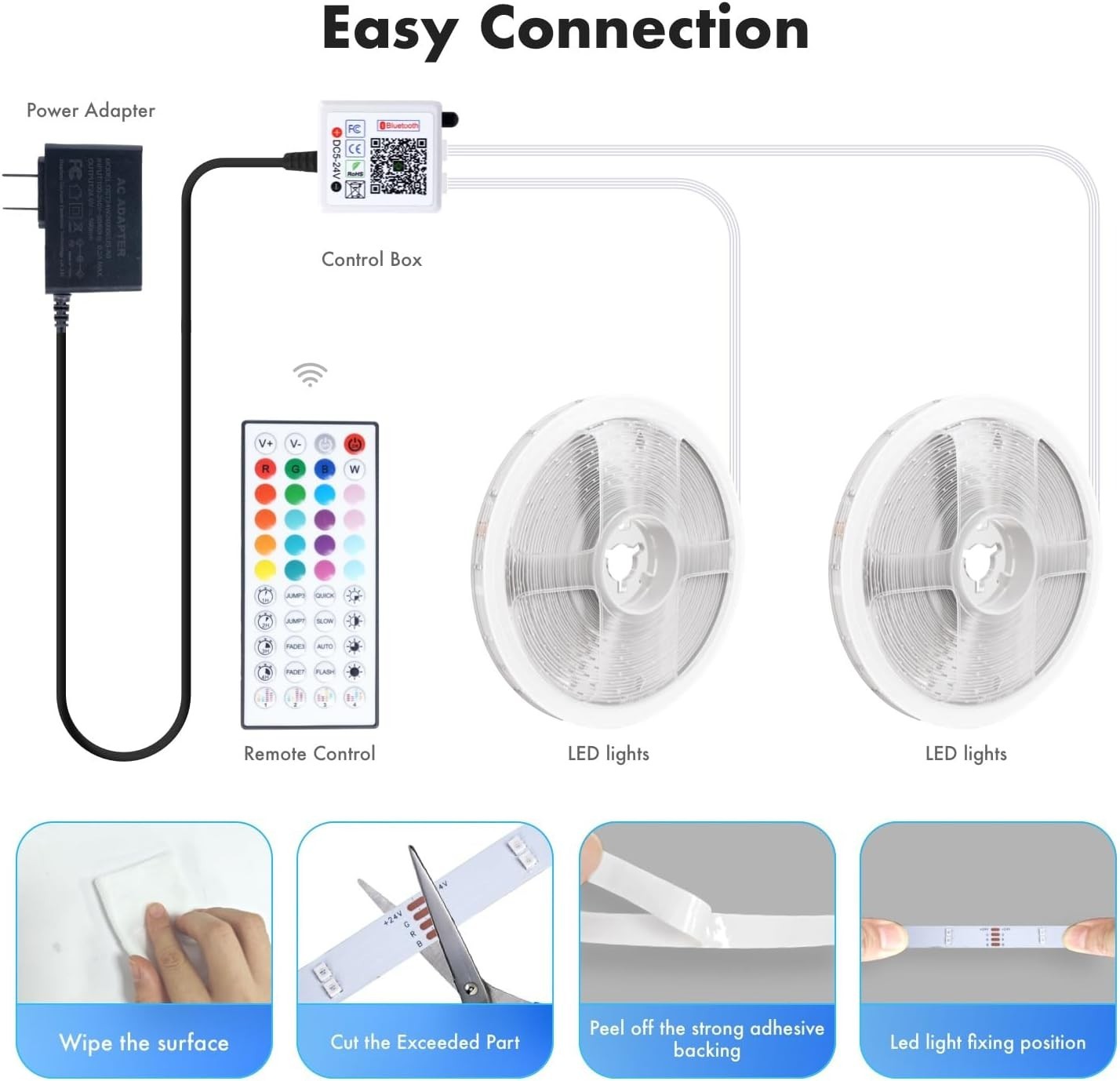 LED Lights for Bedroom, 2025 Double Row 100FT 960LEDs RGB Strip Lights Music Syn
