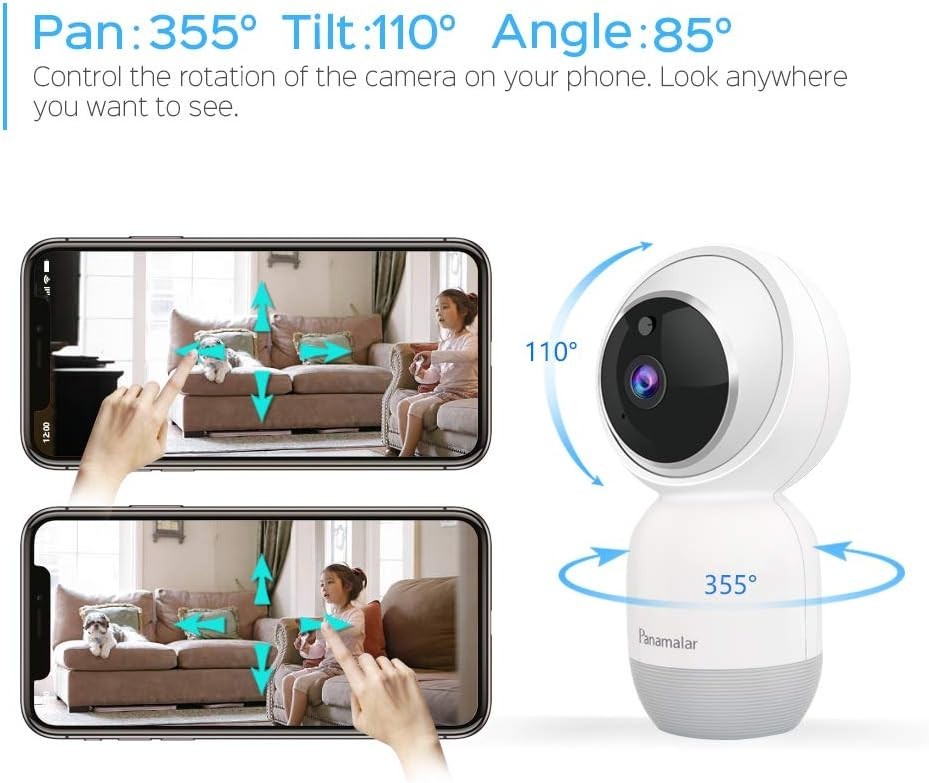 Panamalar Baby Monitor, 1080P WiFi Indoor Security Camera with 2-Way Audio