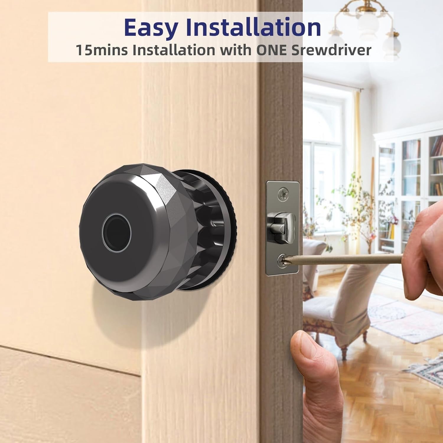 Euphoricca Fingerprint Door Locks for Front Door,Smart Biometric Door Lock,Door