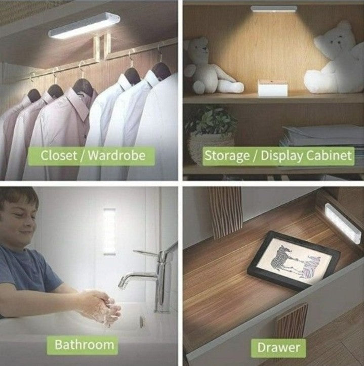 LED Closet Light, 18-LED Motion Sensor Dimmable Under Cabinet Light Rechargeable