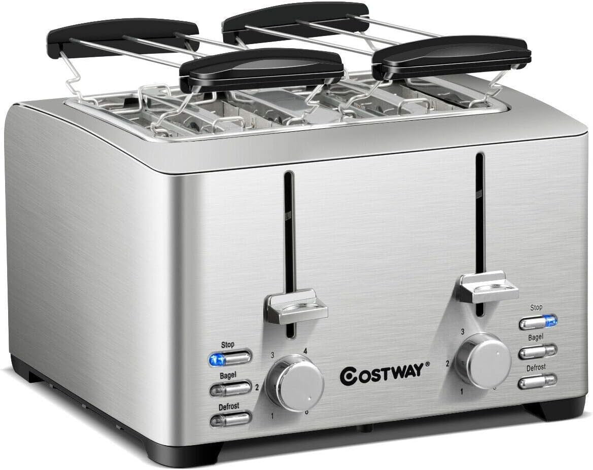 ARLIME 4 Slice, Extra-Wide Slot Stainless Steel Toaster with 2 Independent