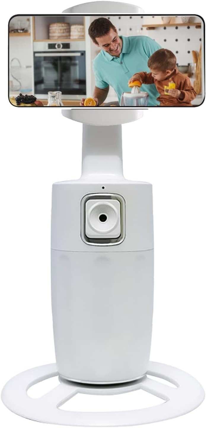 Auto Face Tracking Cell Phone Holder, No App Required, 360° Rotation Face Body