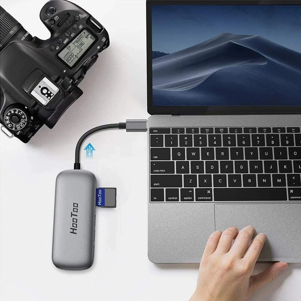 HooToo USB C Hub 7 in 1 USB C to 4K HDMI Adapter 100W PD Charging 3 USB 3.0
