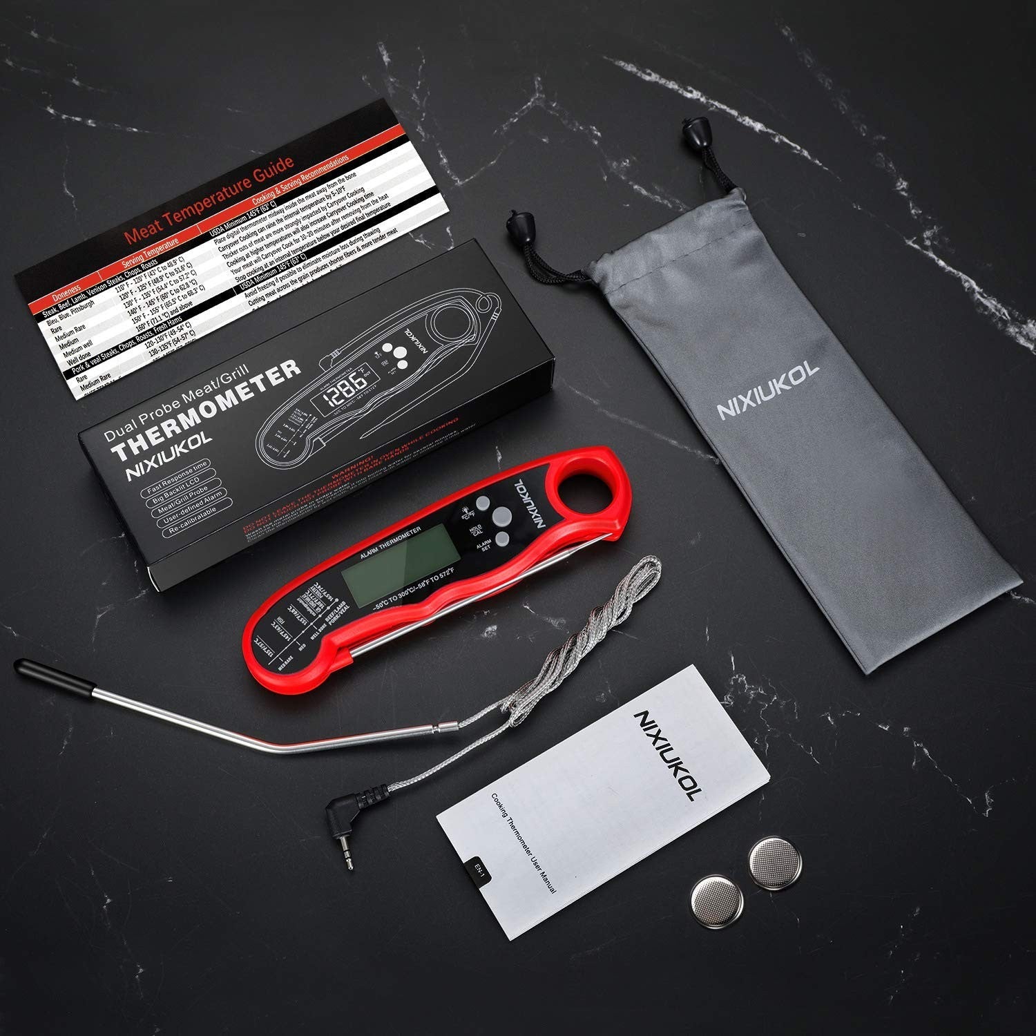 Meat Thermometer Digital Oven Safe Cooking Thermometer with Instant Read
