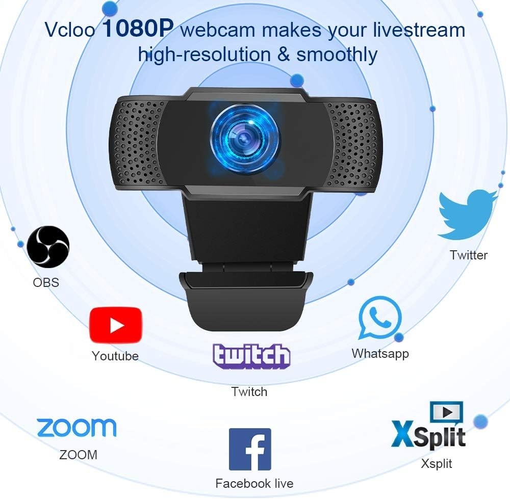HD Webcam 1080P with Mic PC Laptop Desktop USB Camera, hd pro Webcam