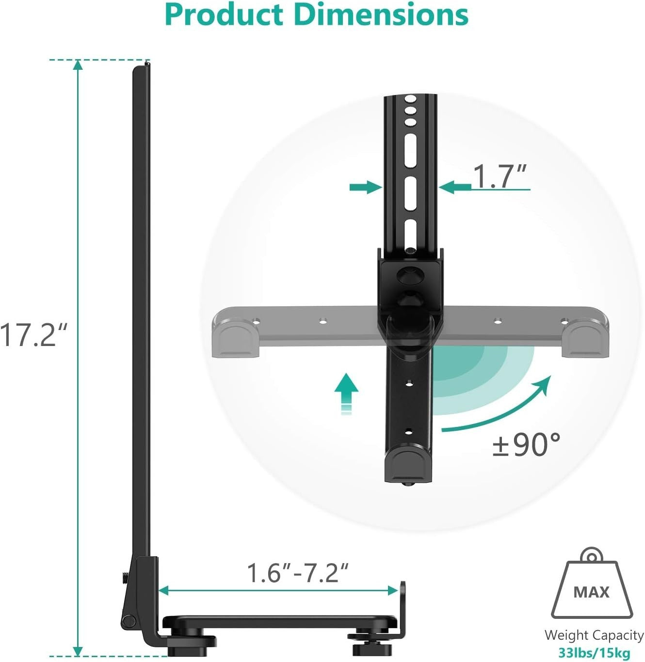Universal Sound Bar Mount - Adjustable Holder for Samsung, Bose, Sonos,Lg,Vizio
