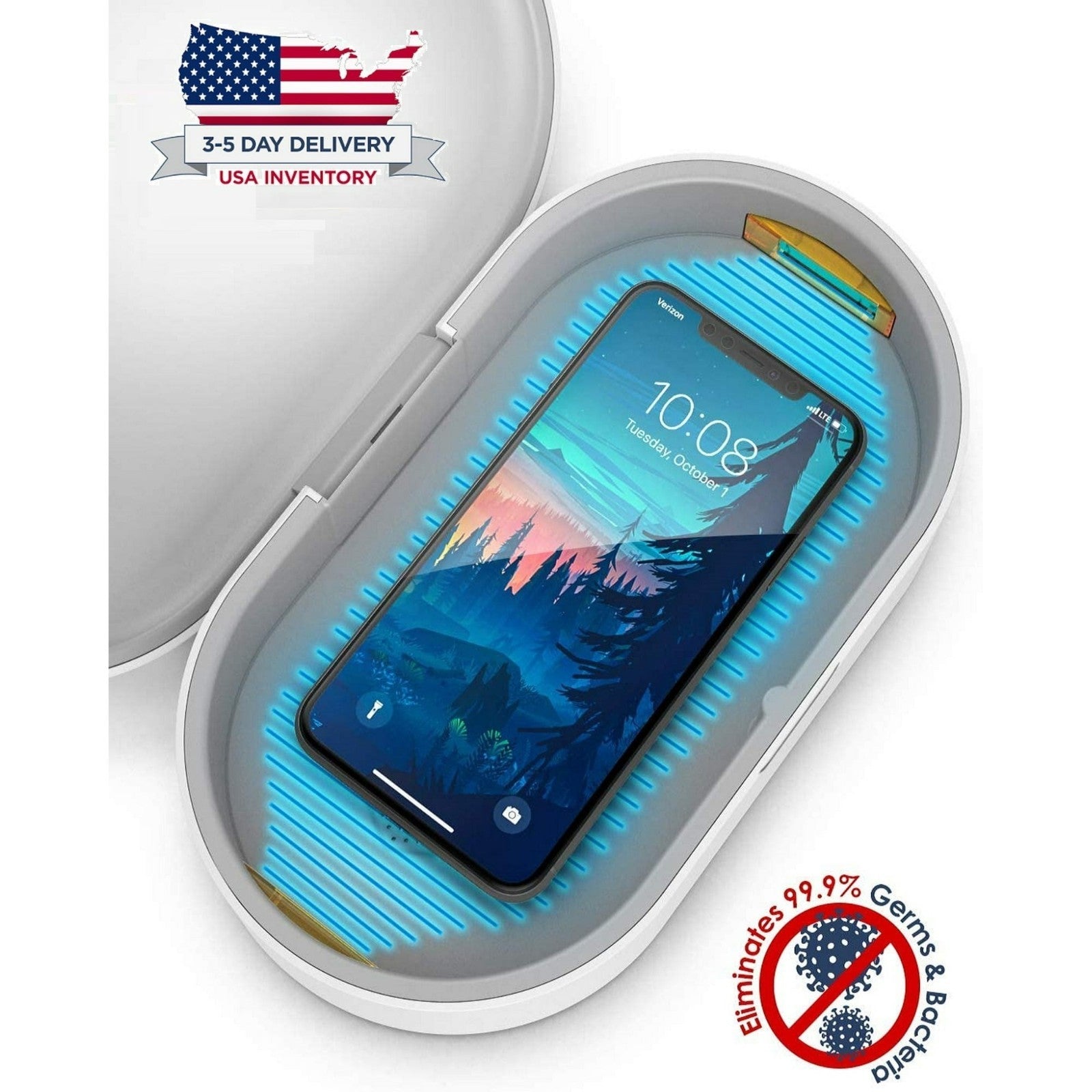 Cell Phone Cleaner Box with Wireless Charging, Portable Phone Soap