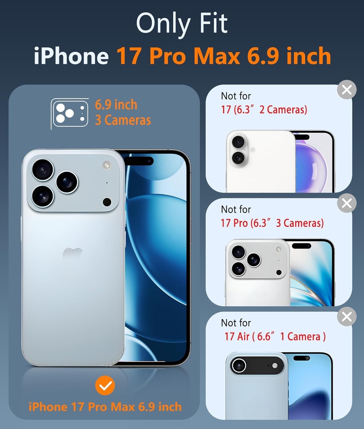 iPhone 17 Pro Max Case: Strong Magnetic Anti-Yellowing Slim Clear Phone Case NEW