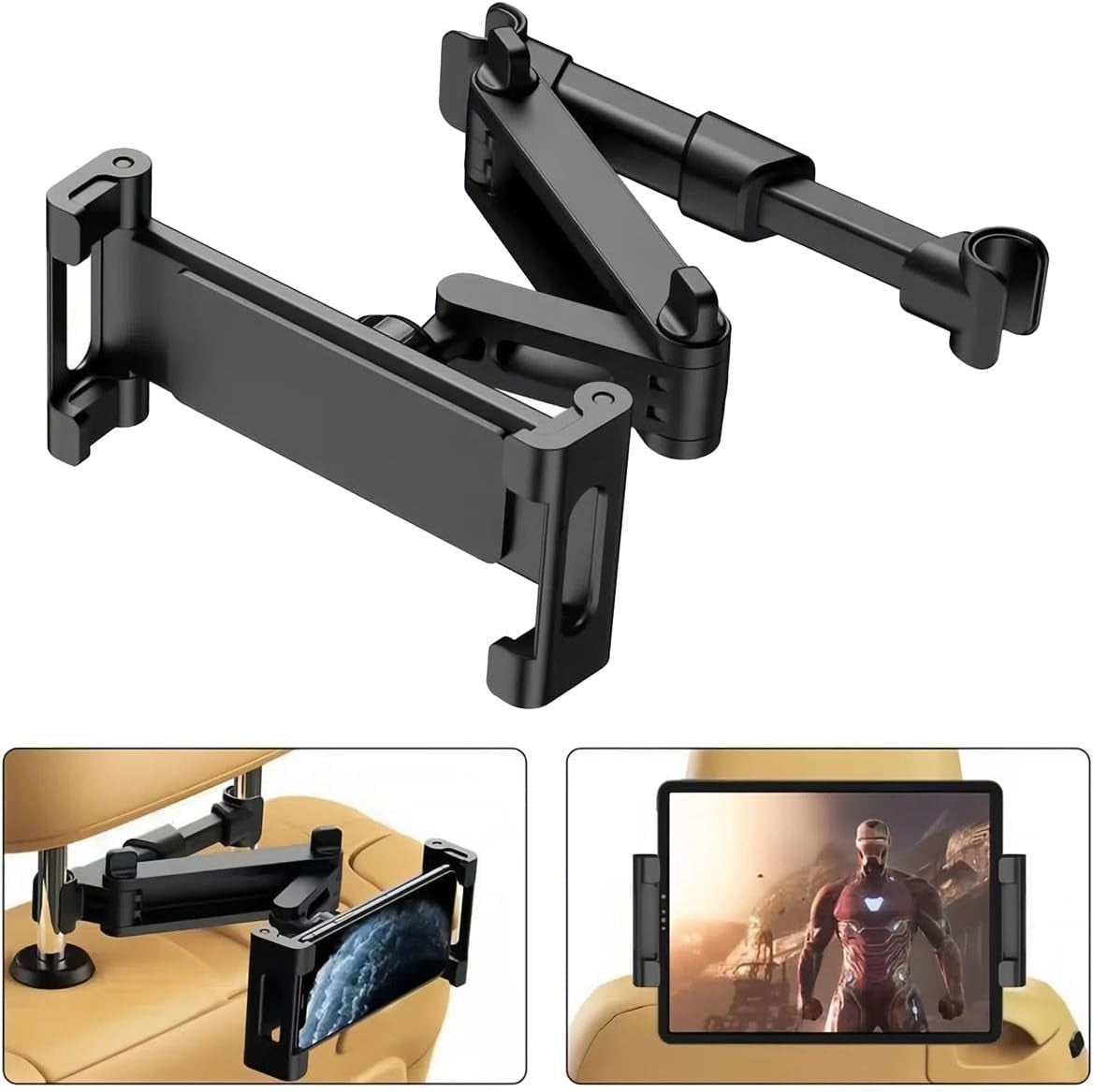 Car Tablet Holder, Headrest Tablet Mount Headrest Stand Cradle Compatible