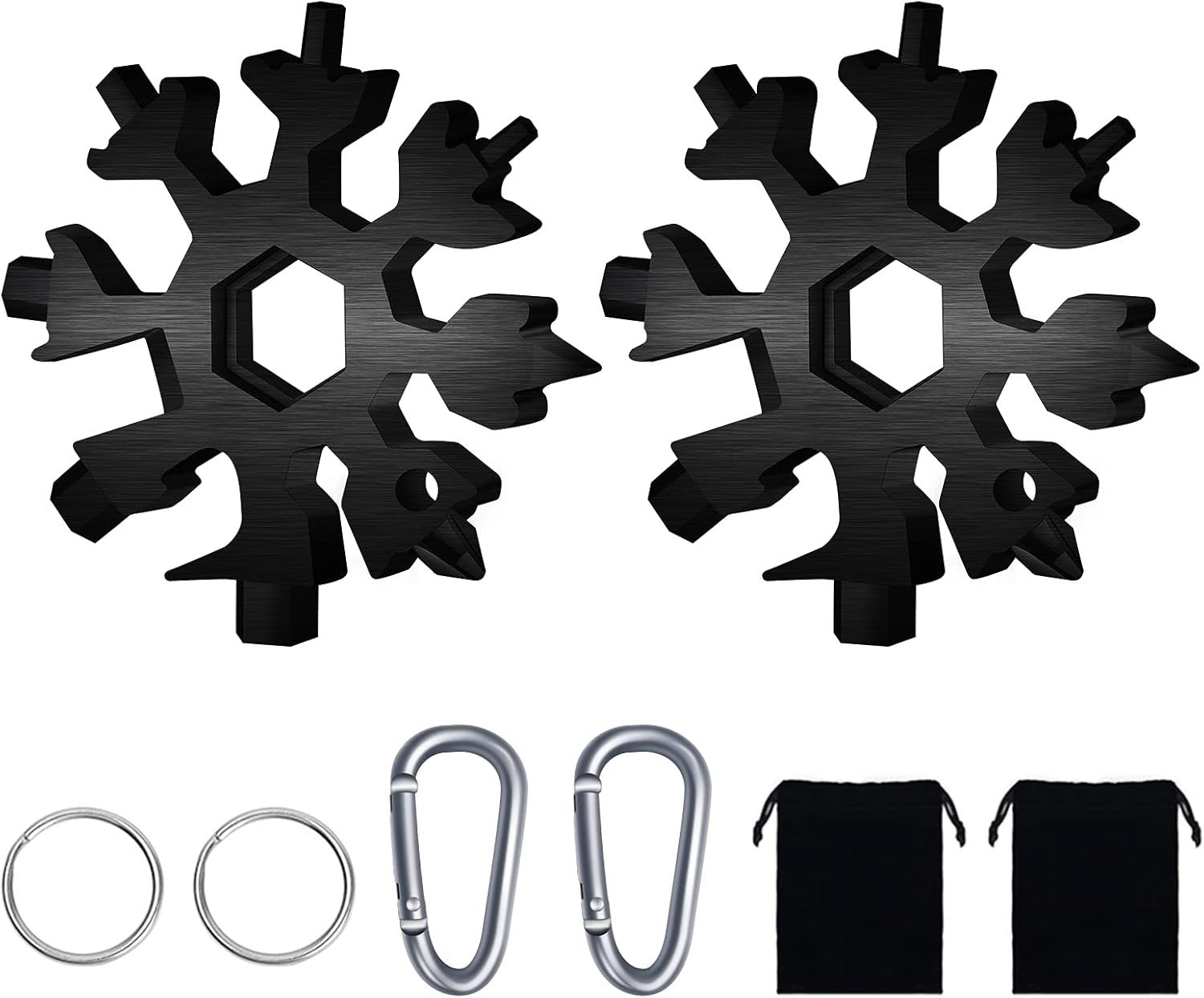 FZENeast 18-in-1 Snowflake Multitool, 2 Pcs Stainless Steel Standard Multi-Tool