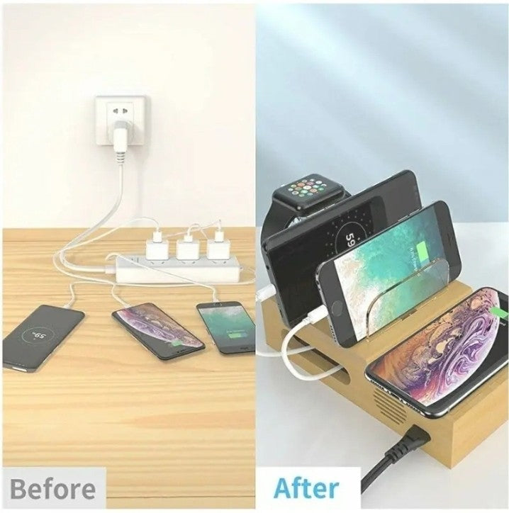 Bamboo Charging Station for Multiple Devices