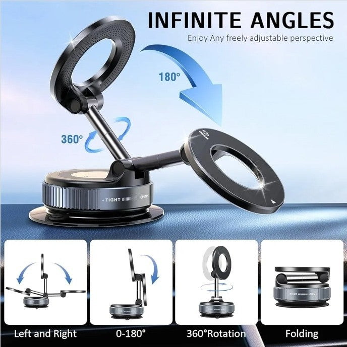 Vacuum Magnetic Phone Holder for Car,Suction Cup Car Phone Mount for Mag safe