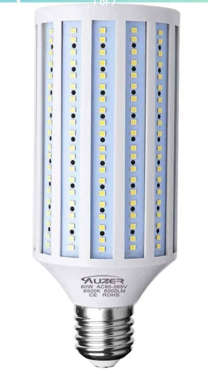 60W LED Corn Light Bulb, Large Mogul E39 Base, 6000-Lumen, 6500K Daylight Cool