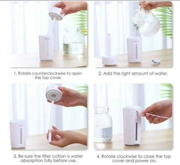Healifty Car Humidifier - USB 280ML Mini Humidifier