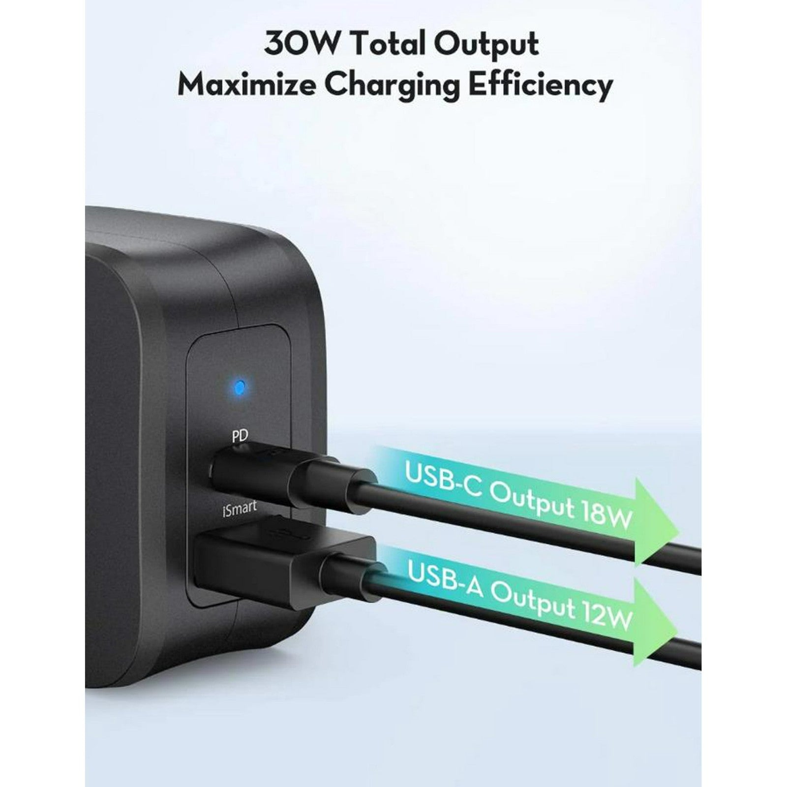 RAVPower USB C Charger 30W 2-Port Desktop USB Charging Station PC132