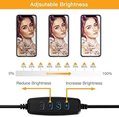 Webcam Light Stand for Live Stream, Selfie Ring Light with Webcam Mount