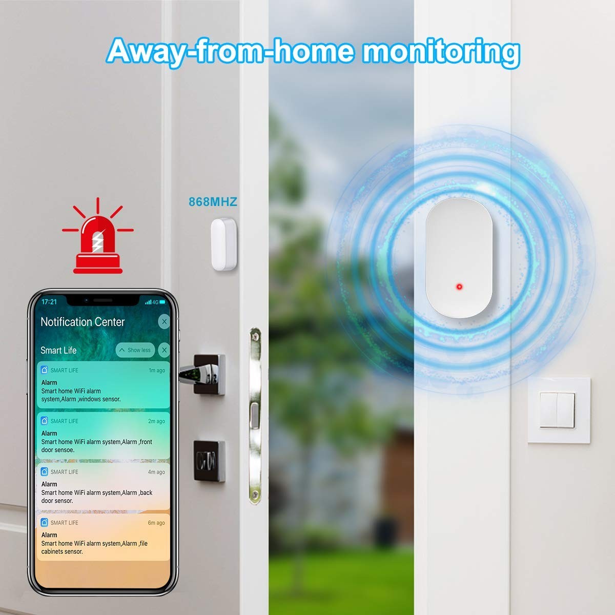 WiFi Security System Door Sensor Compatible Alexa Google Assistant