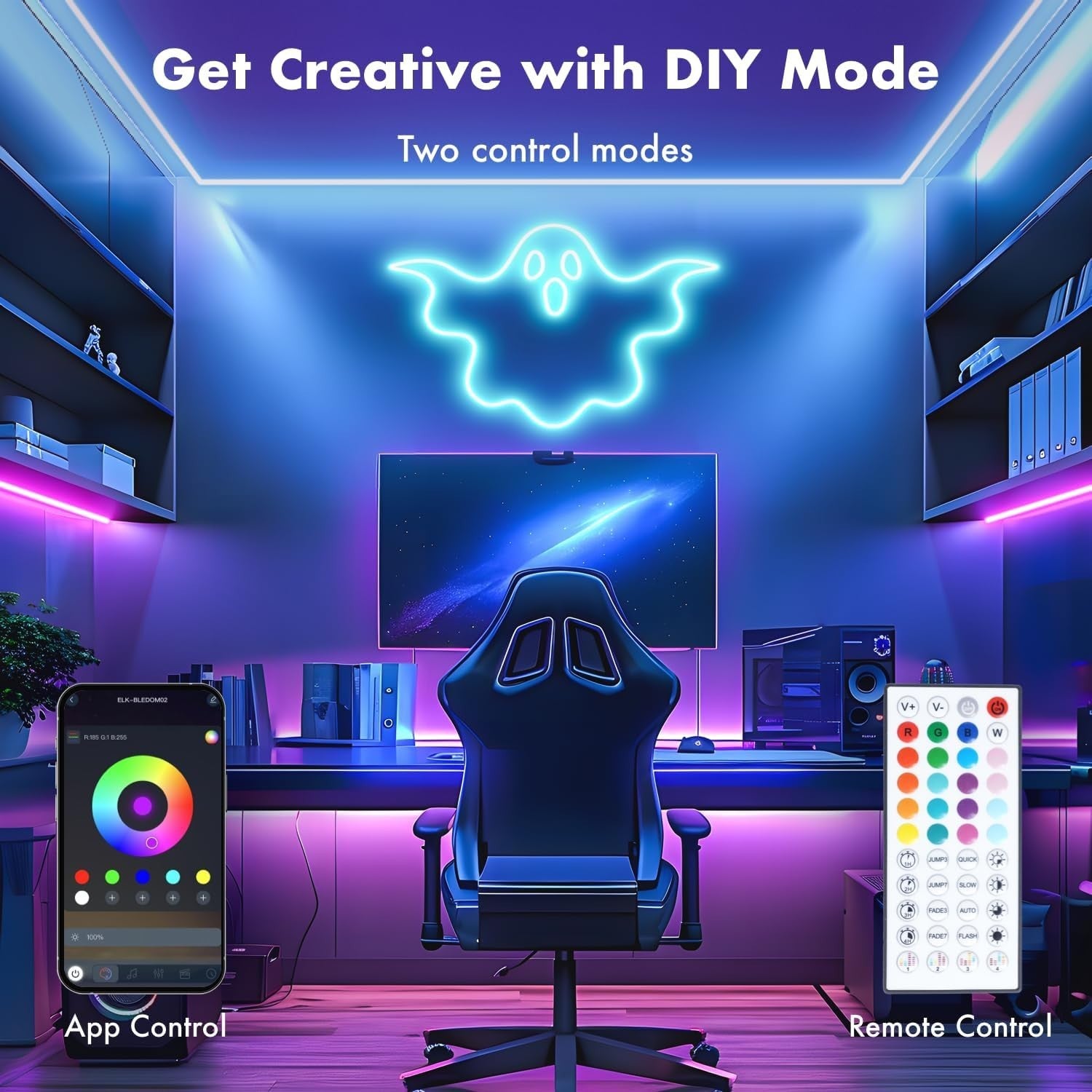 LED Lights for Bedroom, 2025 Double Row 100FT 960LEDs RGB Strip Lights Music Syn