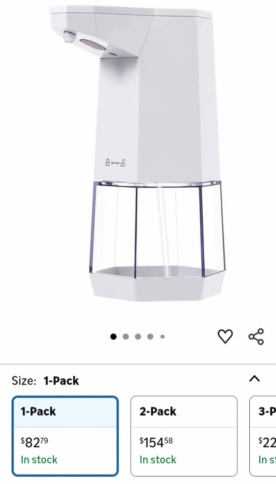 Automatic Soap Dispenser White Soap Dispenser with Silicone Foot Pad Adjustable
