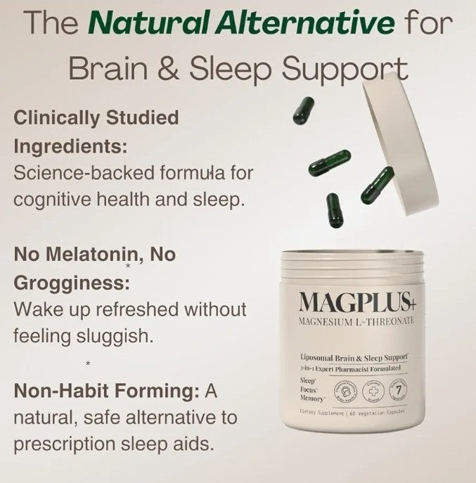 MAGPLUS+ Magnesium L-Threonate w Apigenin & L Theanine, 1500mg 7-Ingredient...