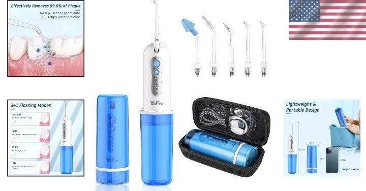 Rechargeable Oral Irrigator: Waterproof Teeth Flosser with Customizable Pressure