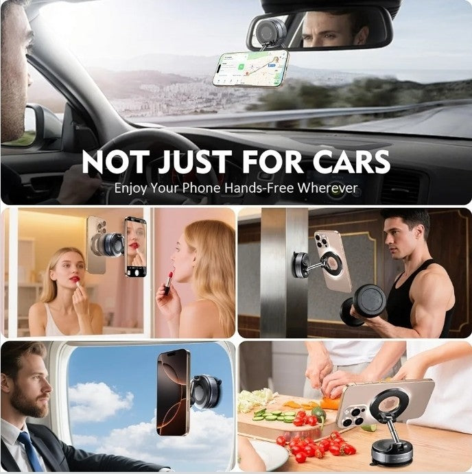 Vacuum Magnetic Phone Holder for Car,Suction Cup Car Phone Mount for Mag safe