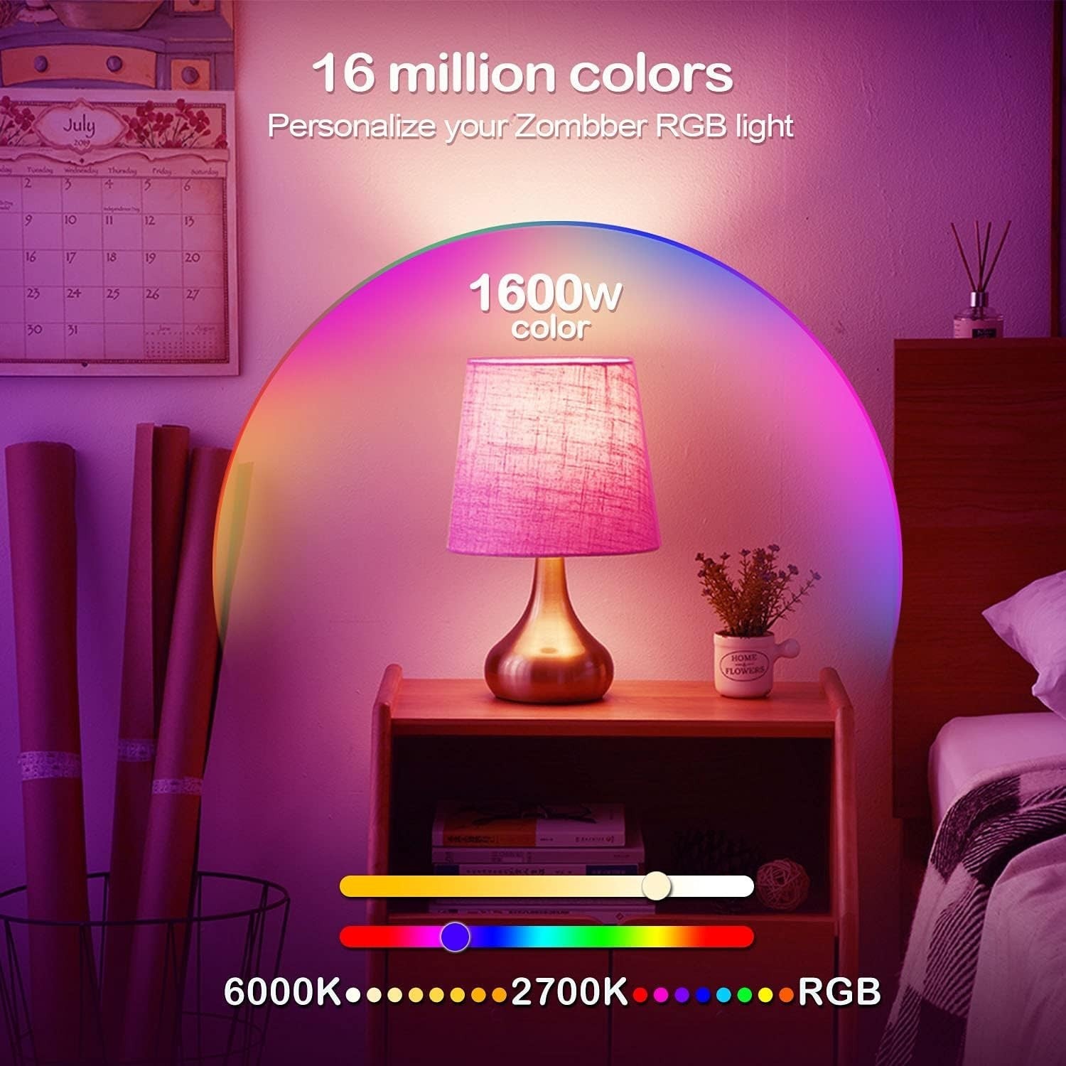 Smart Light Bulbs, Music Sync RGB Color Changing Light Bulb A19 7W 60W Equivalen