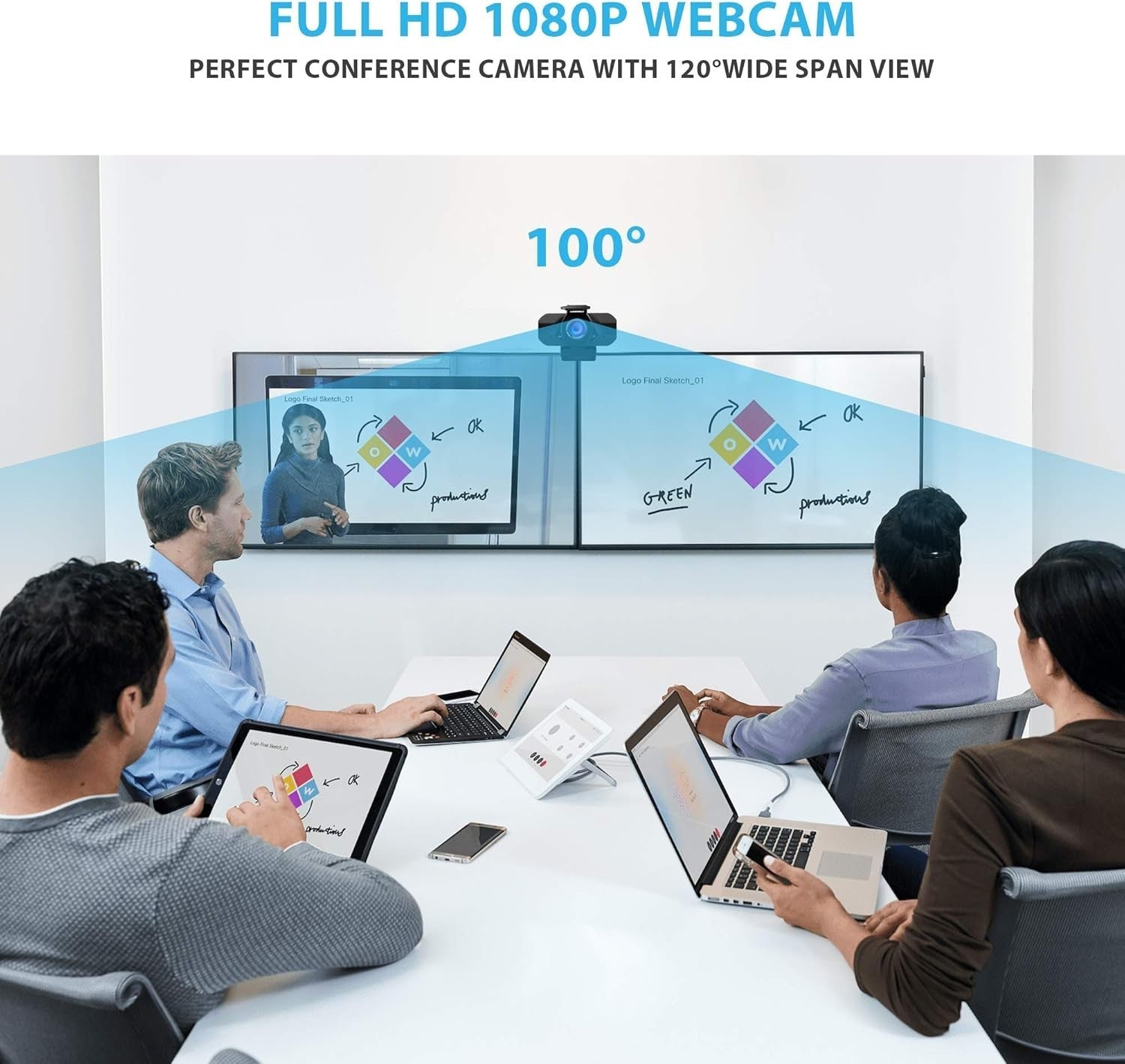 Webcam with Microphone 1080P Webcam for Desktop Laptop Web Cameras