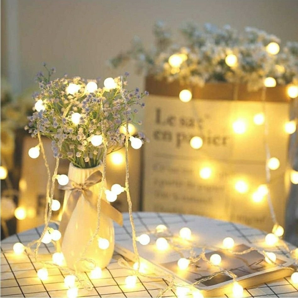 49 Ft 100 LED Globe String Lights Decorative Lighting Strings Plug in Fairy Ligh