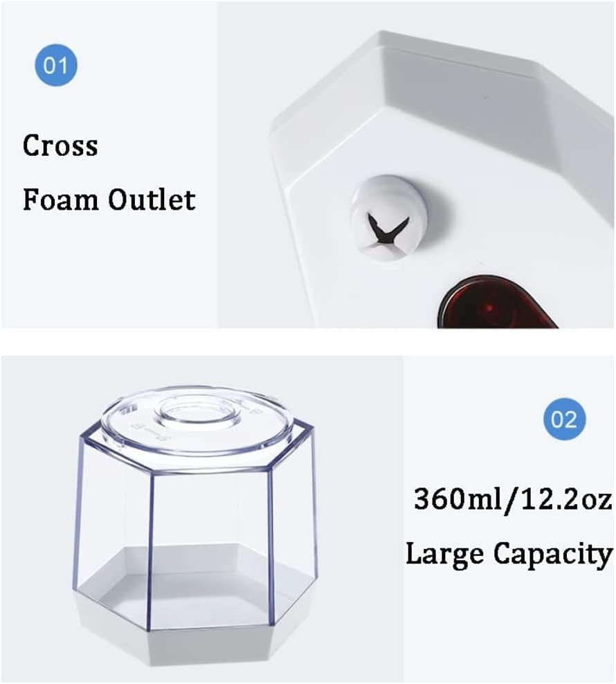 Automatic Soap Dispenser White Soap Dispenser with Silicone Foot Pad Adjustable