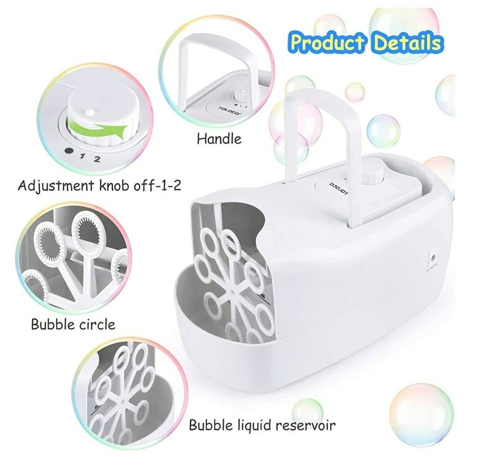 TOLOCO Bubble Machine,Automatic Bubble Blower Portable Bubble Maker for Kids
