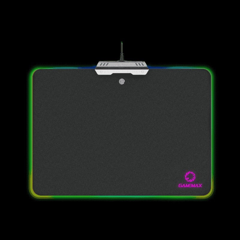 GameMax Computer Gaming Mouse Pad w/9 Lighting RGB Modes & Fingerprint Access