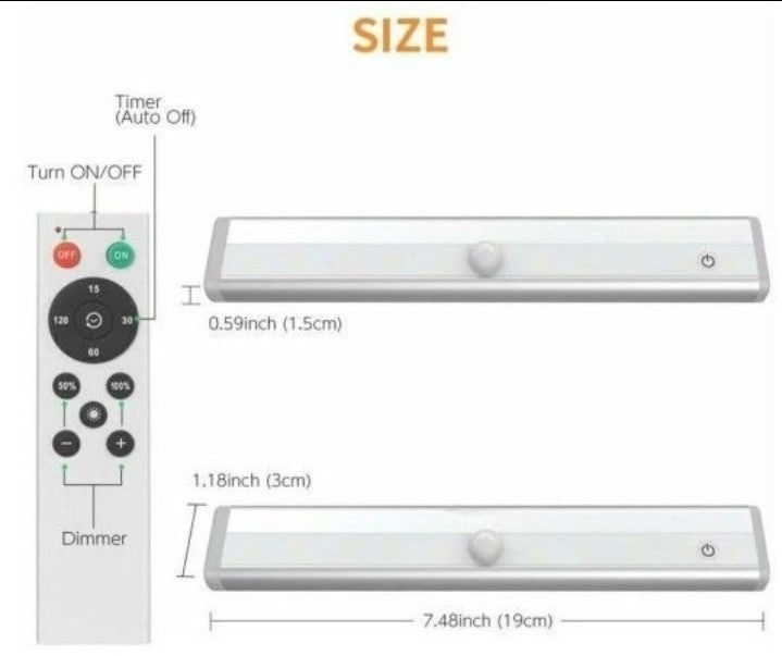 Remote Control Dimmable Cabinet Light, 10 LED Touch