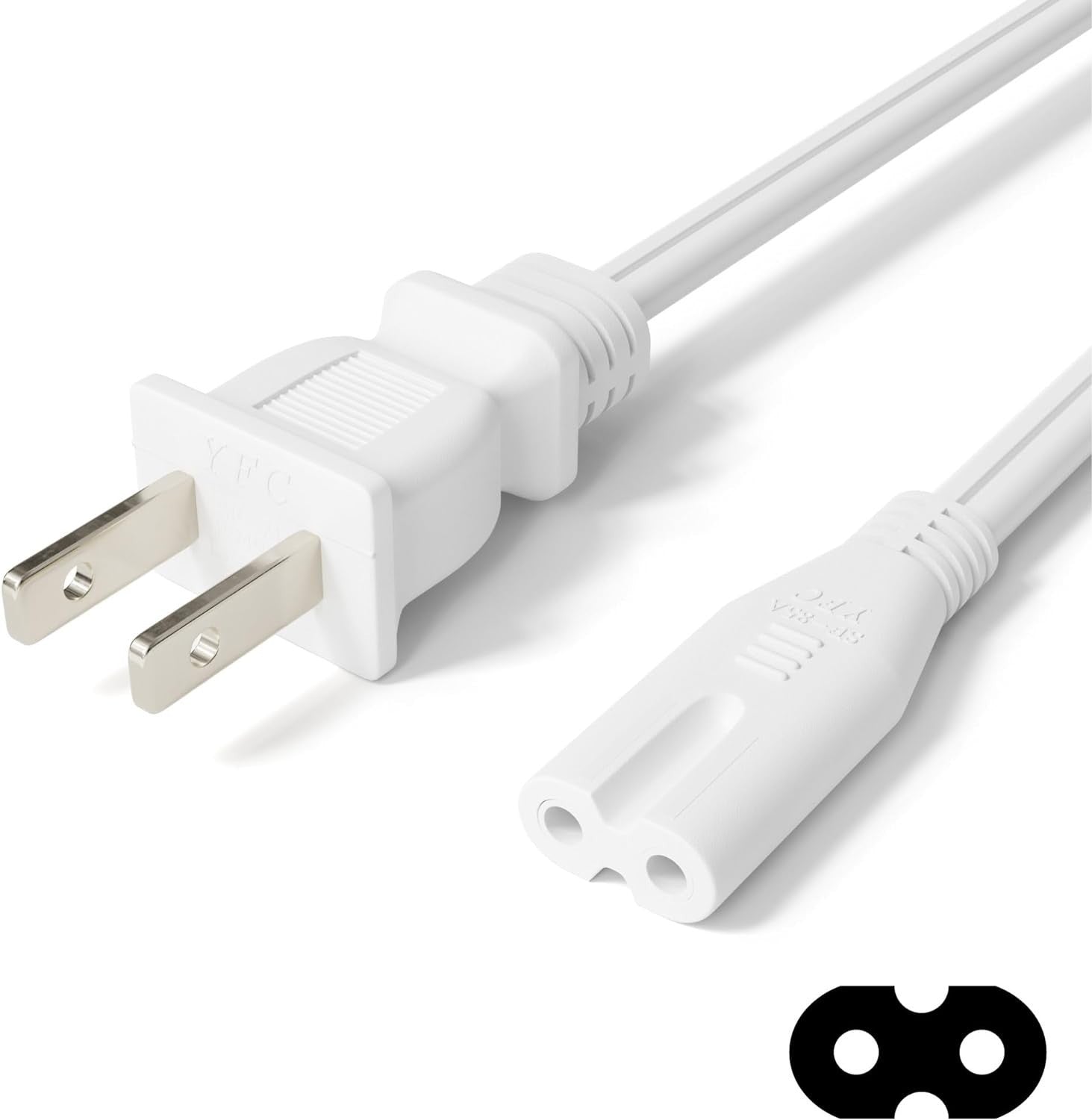 Figure 8 Power Cord (2 Prong) with Copper Wire Core -Non Polarized for Satellite