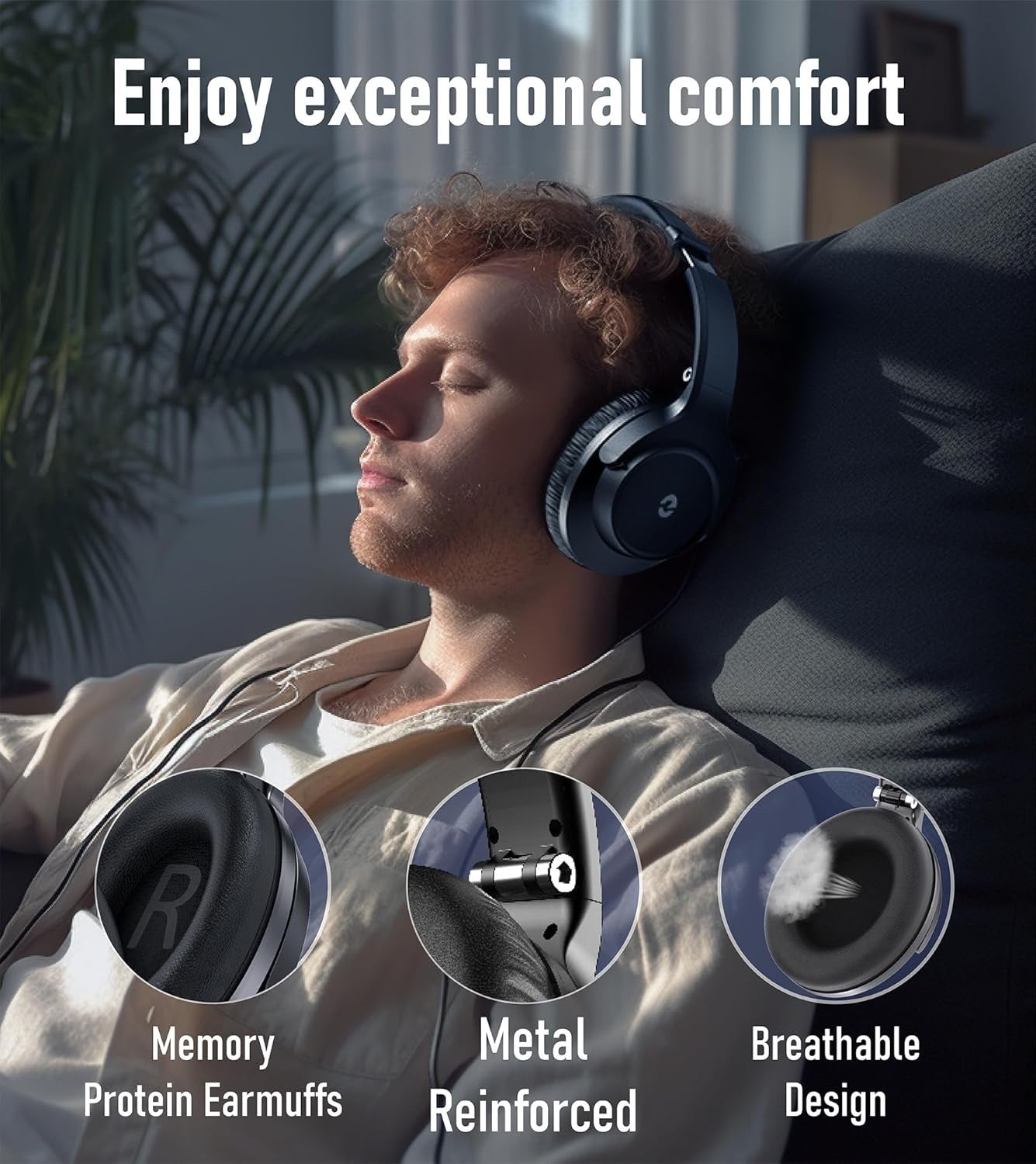 Bluetooth Headphones, Wireless headphones bluetooth, 70H Playtime Headphones