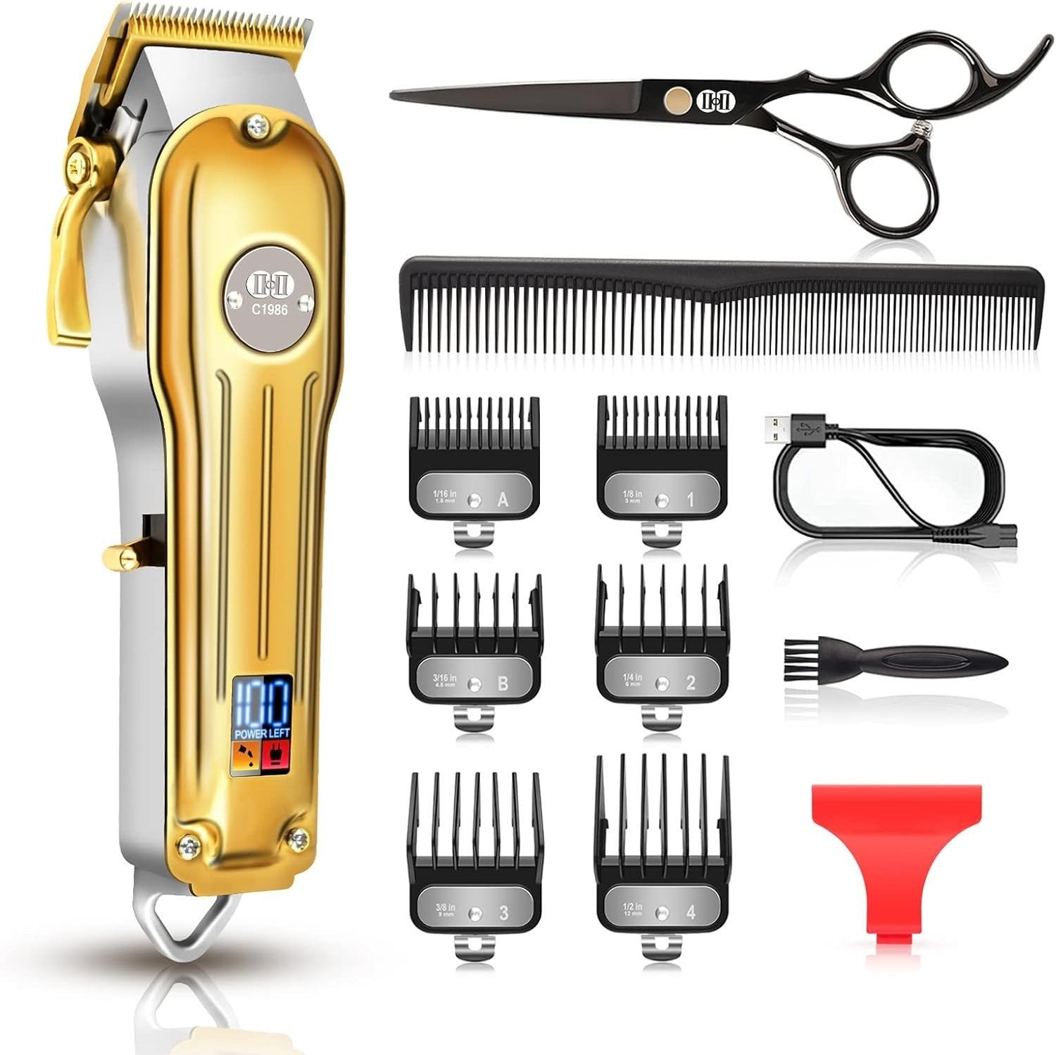 Cordless Hair Clippers CIICII Professional Hair Clippers Trimmer Set for Men
