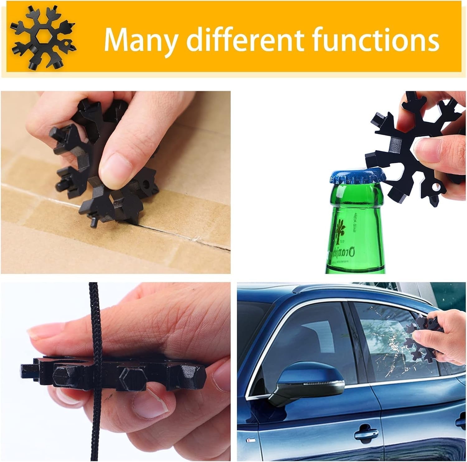 FZENeast 18-in-1 Snowflake Multitool, 2 Pcs Stainless Steel Standard Multi-Tool