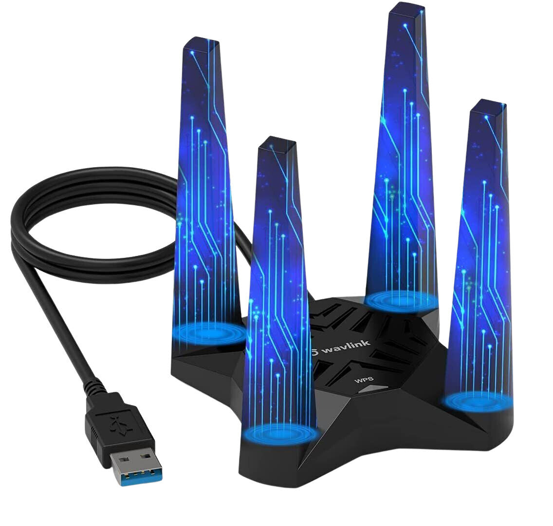 USB WiFi Adapter for Desktop PC, AX1800 WiFi Adapter Dual Band Wireless Network