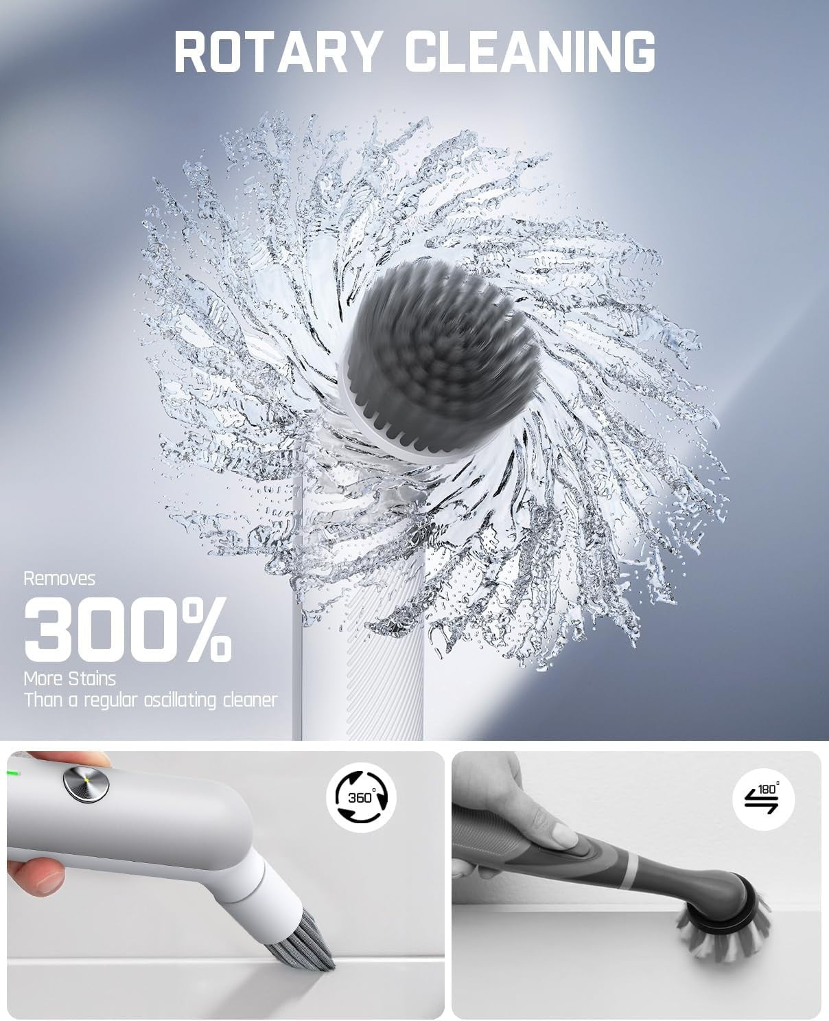 Fanttik G9 Nano Cordless Spin Scrubber with NeoPulse Motor, IPX7 Waterproof Grou