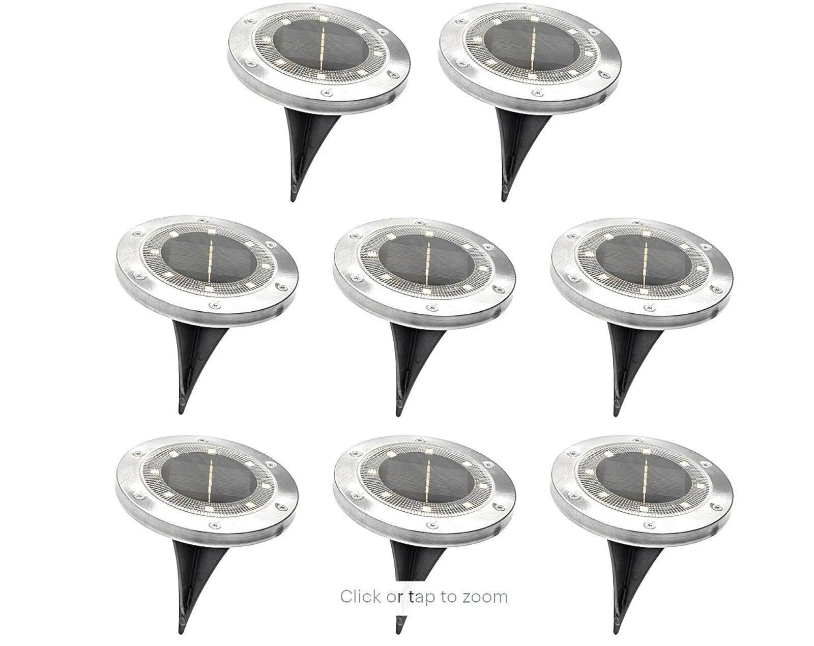 Solar Powered LED Pathway Lights | 8-Pack | 2 Light Modes | Rechargeable Battery