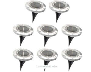 Solar Powered LED Pathway Lights | 8-Pack | 2 Light Modes | Rechargeable Battery
