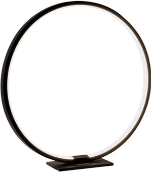 Modern Circle Table Lamp LED Warm Light Nightstand Lamp Black Bedroom Lamp