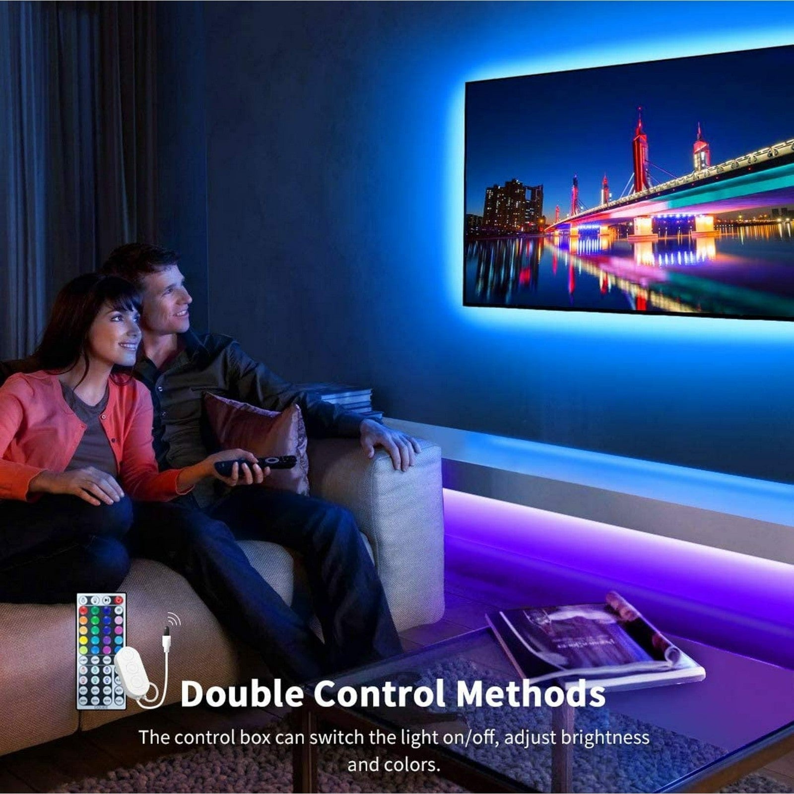 49.2FT/15M LED Strip Lights,Borllyem RGB LED Light Strip 5050SMD RGB LED Strip
