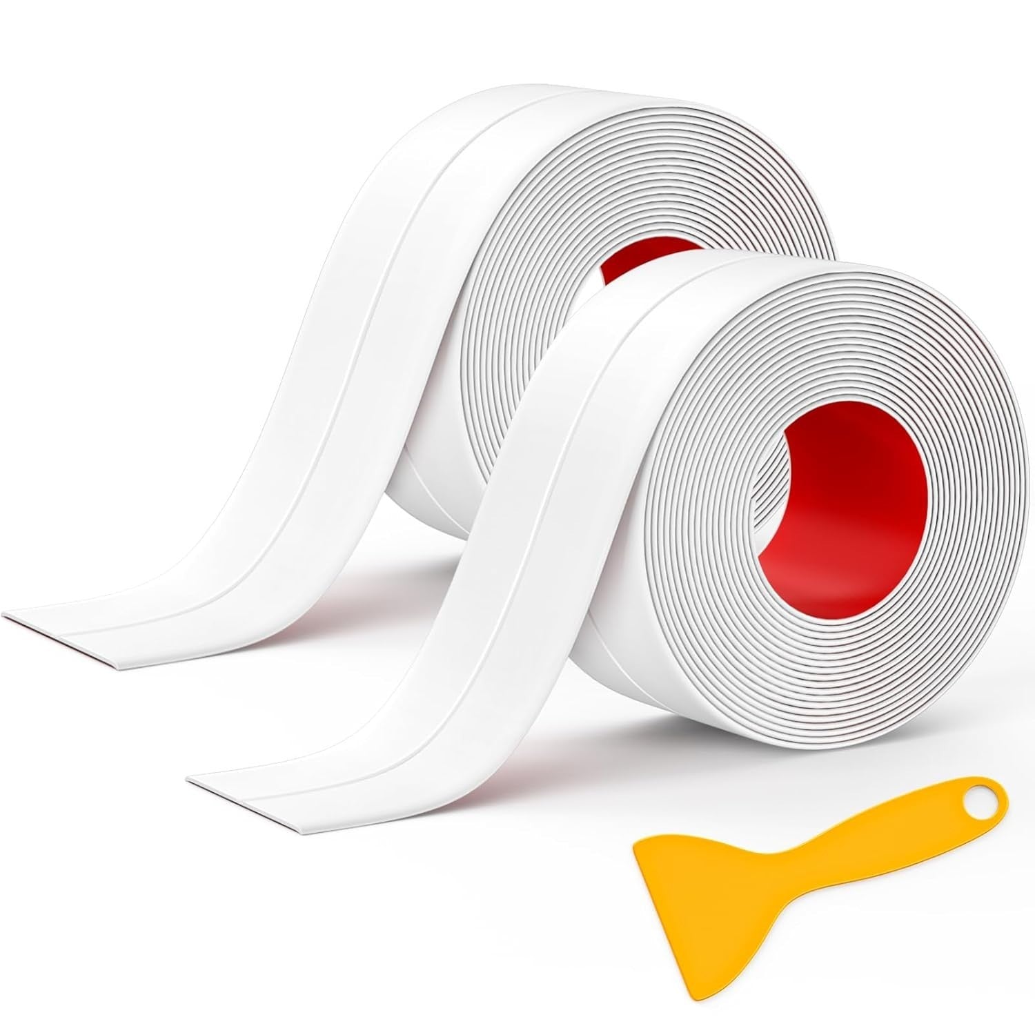 Riakoob Caulk Strip Tape, PE Self-Adhesive Decorative Sealing Tape