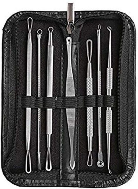 Blackhead Remover Pimple Comedone Extractor Tool Best Acne Removal Kit with Case