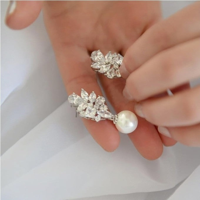 Luxury Elegant Imitation Pearl Dangle Earrings Women Wedding Trendy Jewelry