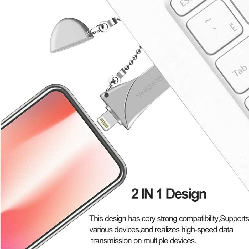 USB Flash Drives for iPhone Thumb Dirves 32GB Photo Stick 3in1 Memory Stick