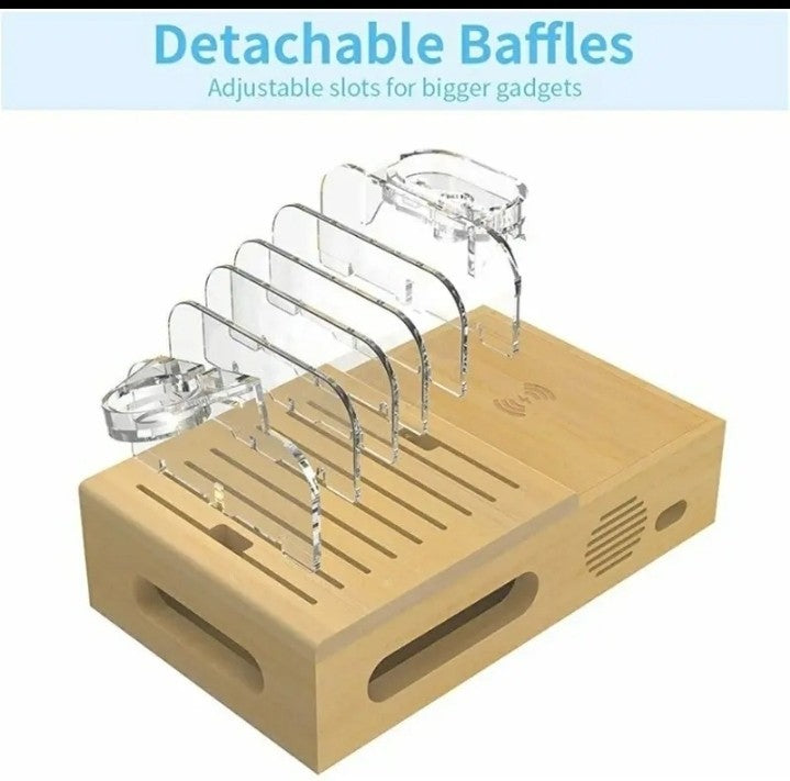 Bamboo Charging Station for Multiple Devices