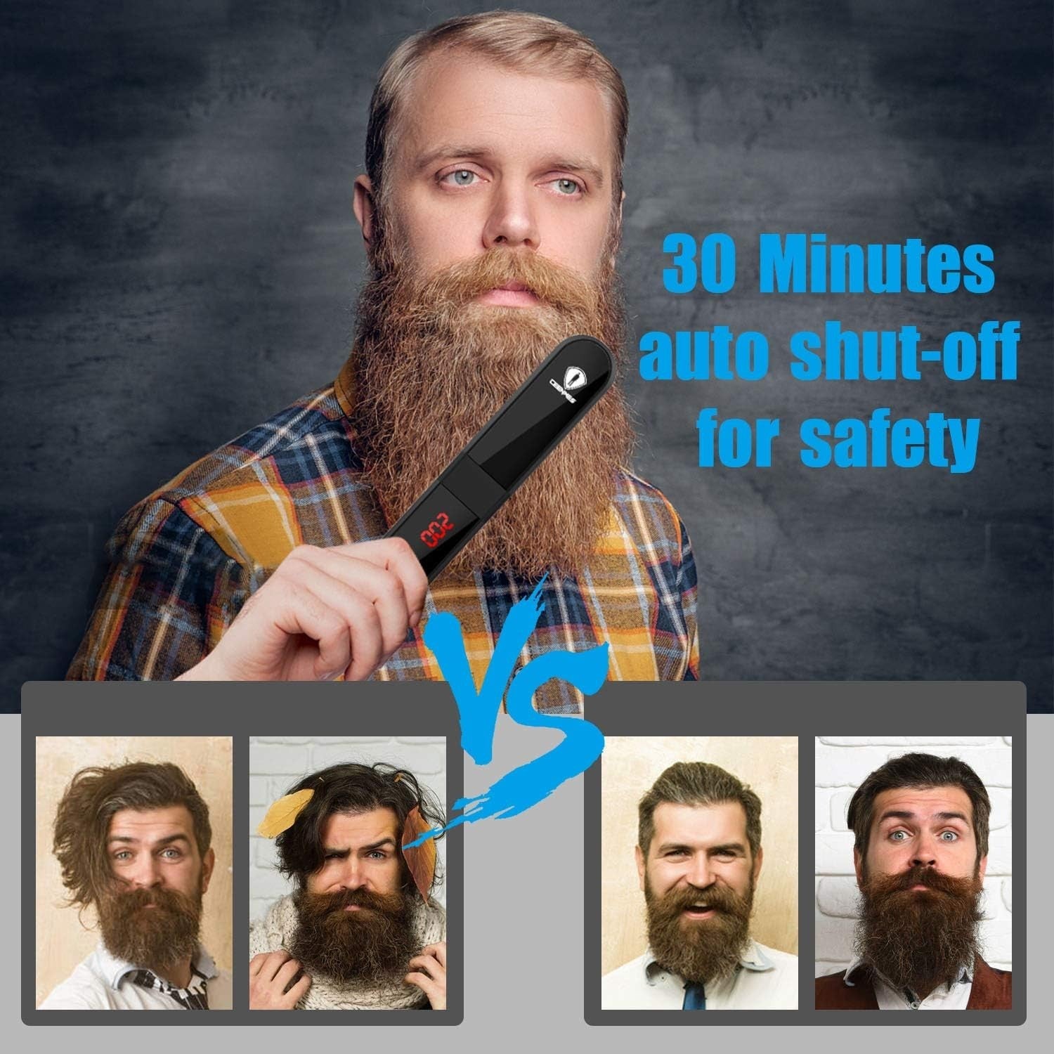 Beard Straightener with FREE Beard Oil Anti-Scald Beard Straightening Comb New