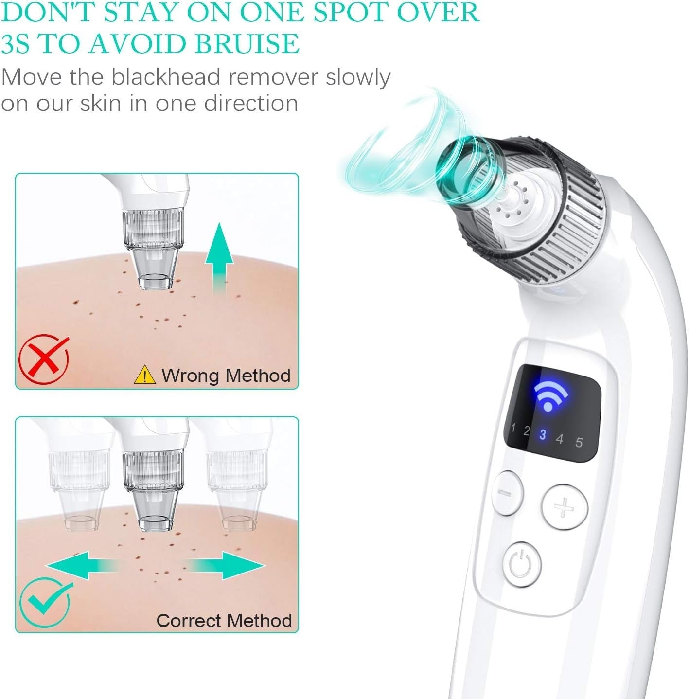 Oiiwak 5MP Visible Blackhead Vacuum, Blackhead Remover with Camera, Electric WiF